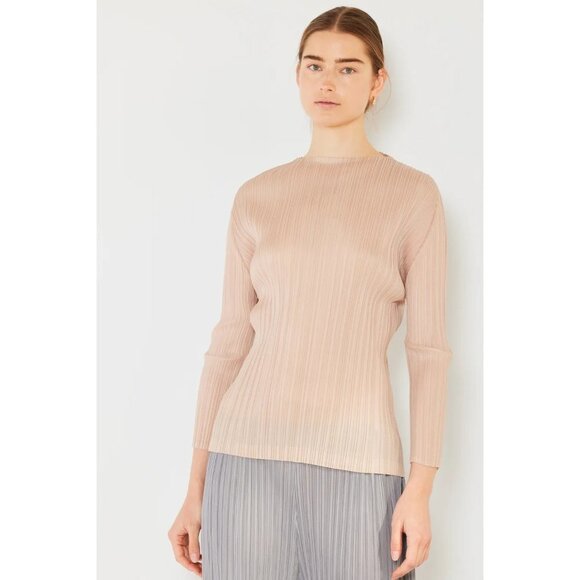 Marina West Swim Pleated Long Sleeve Boatneck Top - Picture 1 of 4